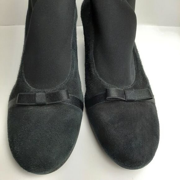 THIERRY RABOTIN Suede Slip-On Wedge Pumps Shoes w/ Bow Sz 8 | Eur 39 - Picture 5 of 12